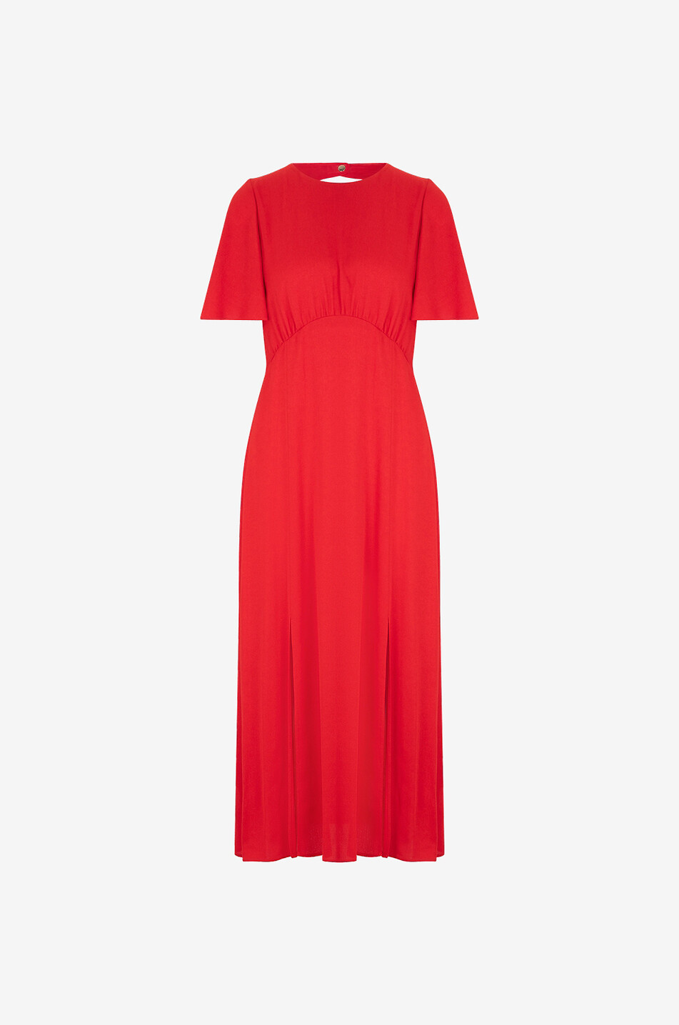 Dot cut-out empire dress in crepe