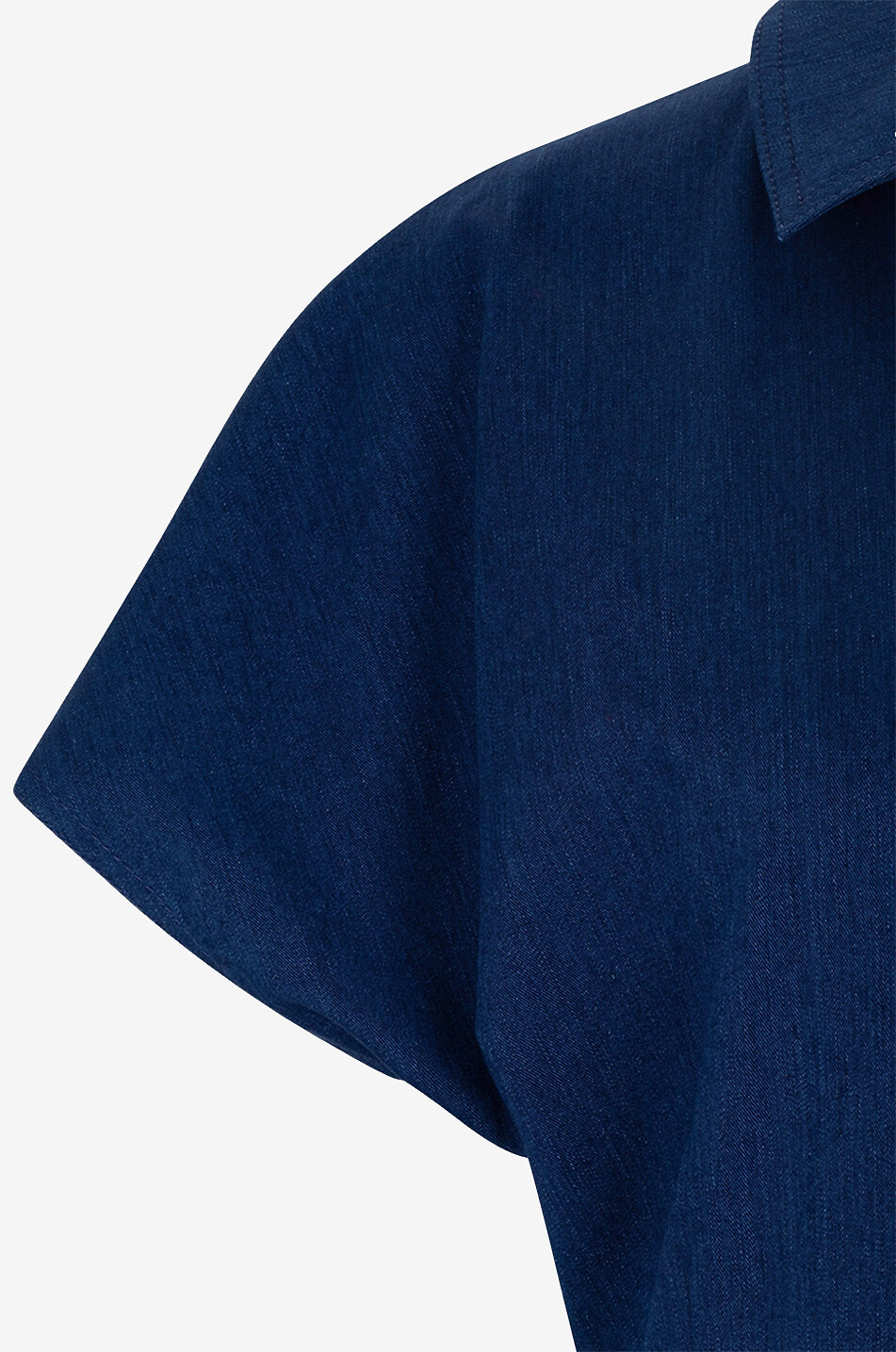 Robe polo évasée midi en denim fluide Ink