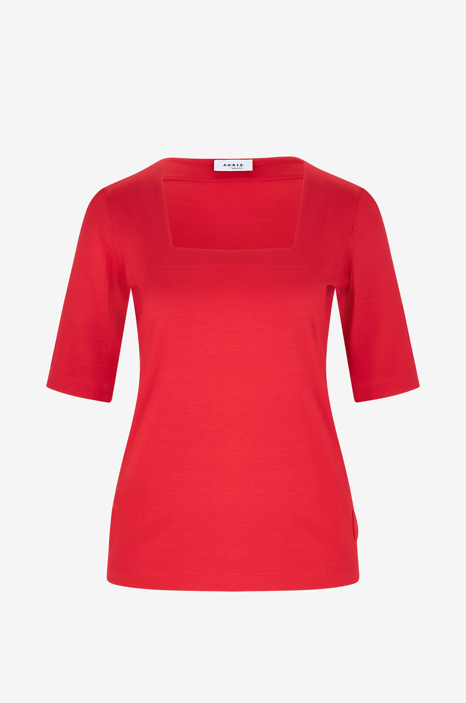 AKRIS PUNTO Square neck modal stretch T-shirt Women RED 1