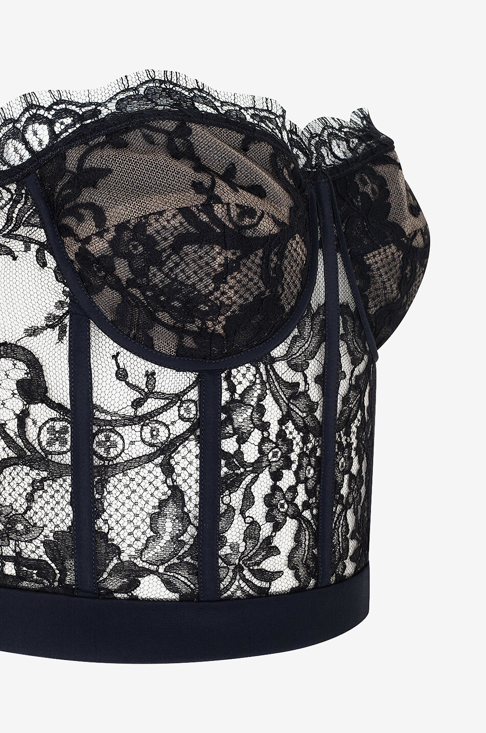 ALEXANDER McQUEEN Corset en dentelle à motifs floraux Femme NOIR 3