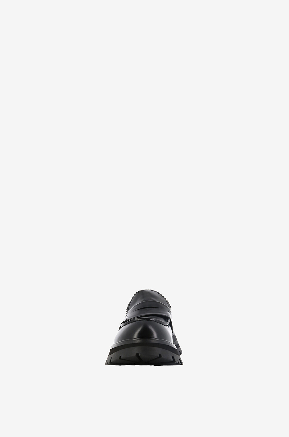 ALEXANDER McQUEEN Wander lug sole brushed leather loafers Women BLACK 2