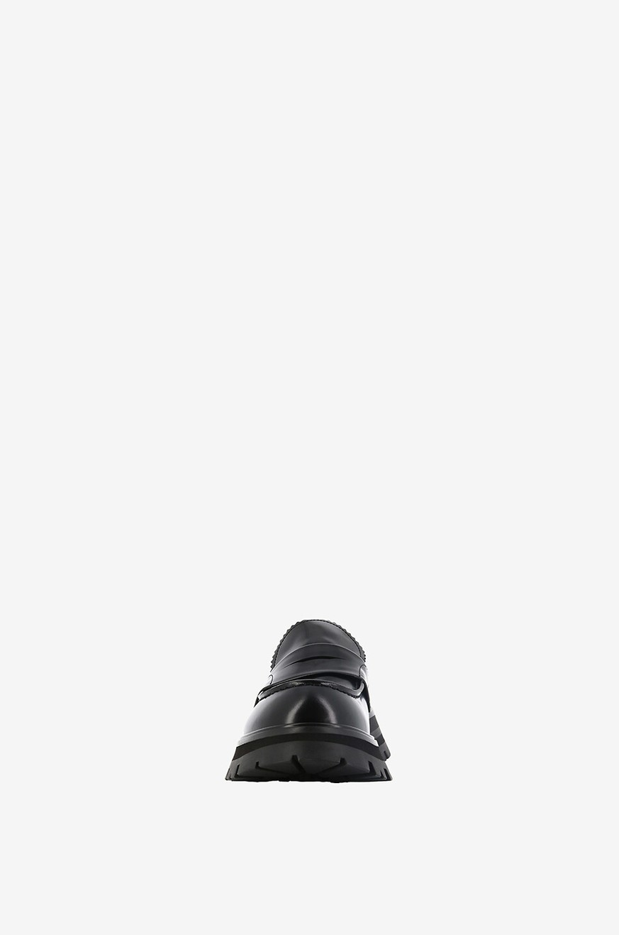 ALEXANDER McQUEEN Mokassins aus gebürstetem Leder mit gezahnter Sohle Wander Damen SCHWARZ 2