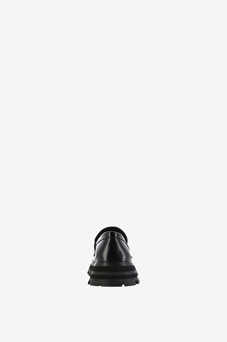ALEXANDER McQUEEN Wander lug sole brushed leather loafers Women BLACK 4