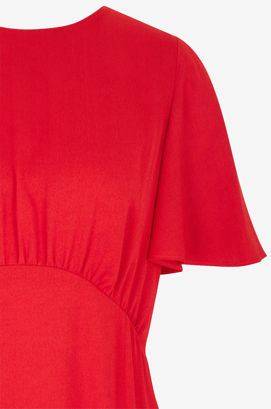 Dot cut-out empire dress in crepe