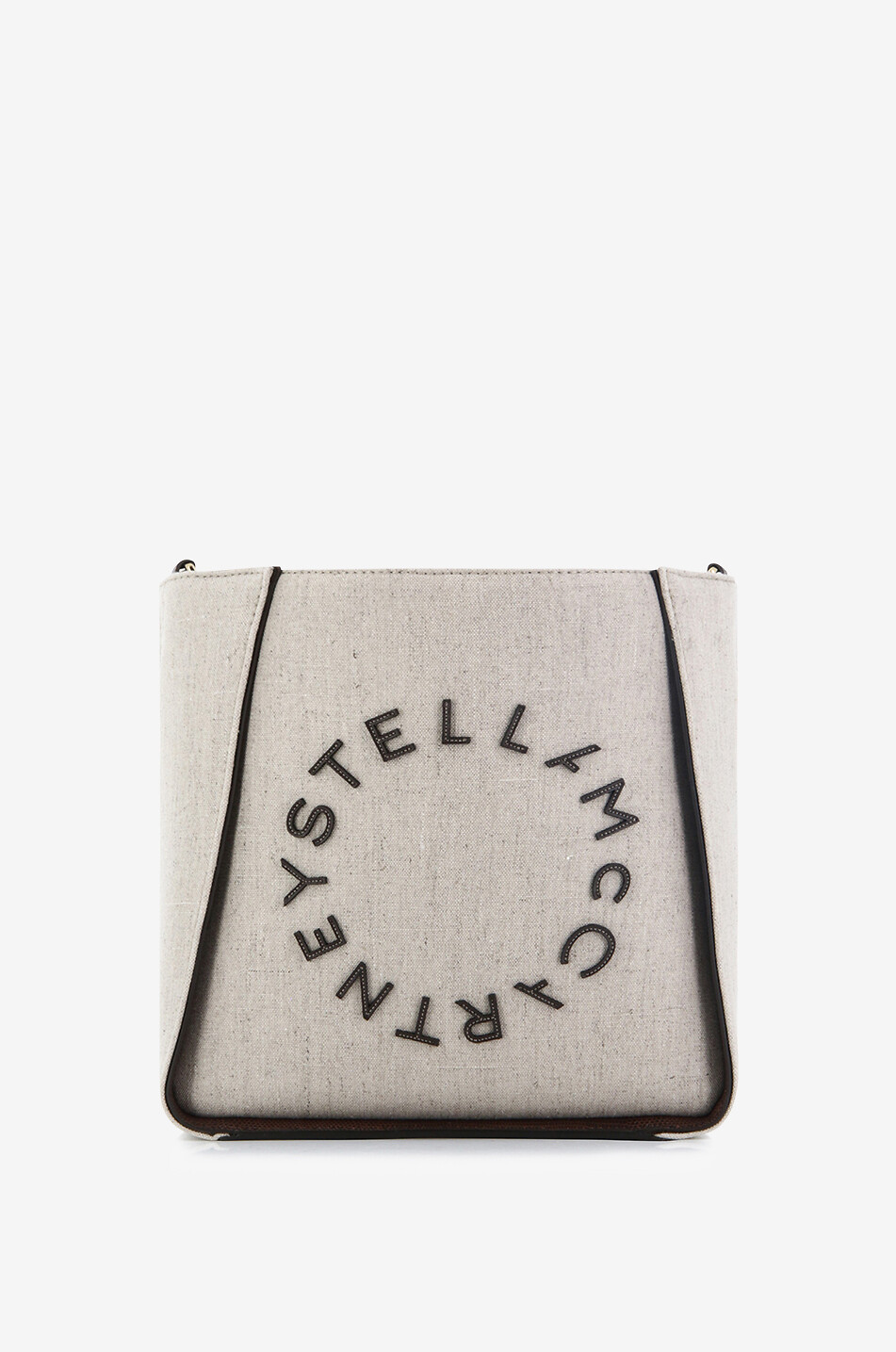 Umhängetasche aus Hanf und veganem Leder STELLA Logo