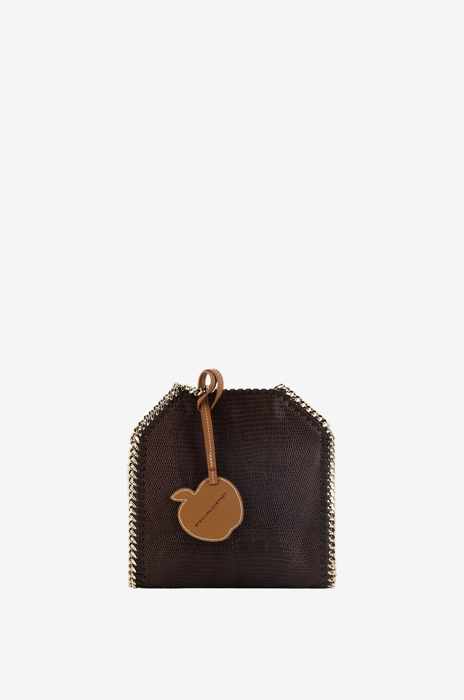 STELLA McCARTNEY Falabella Tiny scale-embossed vegan leather shoulder bag Women DARK BROWN 1