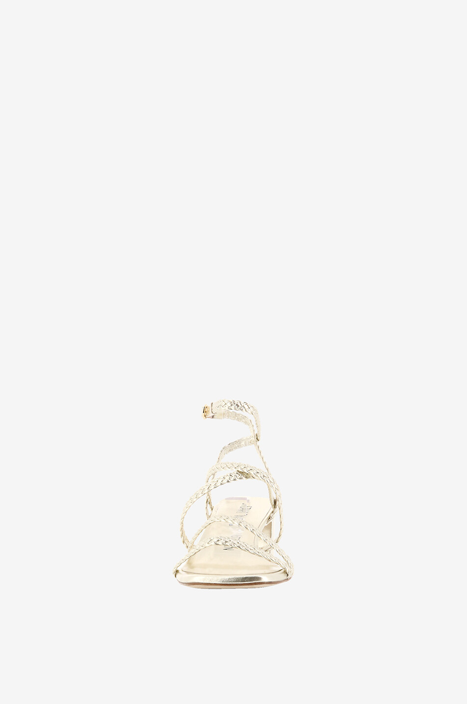STUART WEITZMAN Wovette 50 Ankle braided metallic leather sandals Women GOLDEN 2