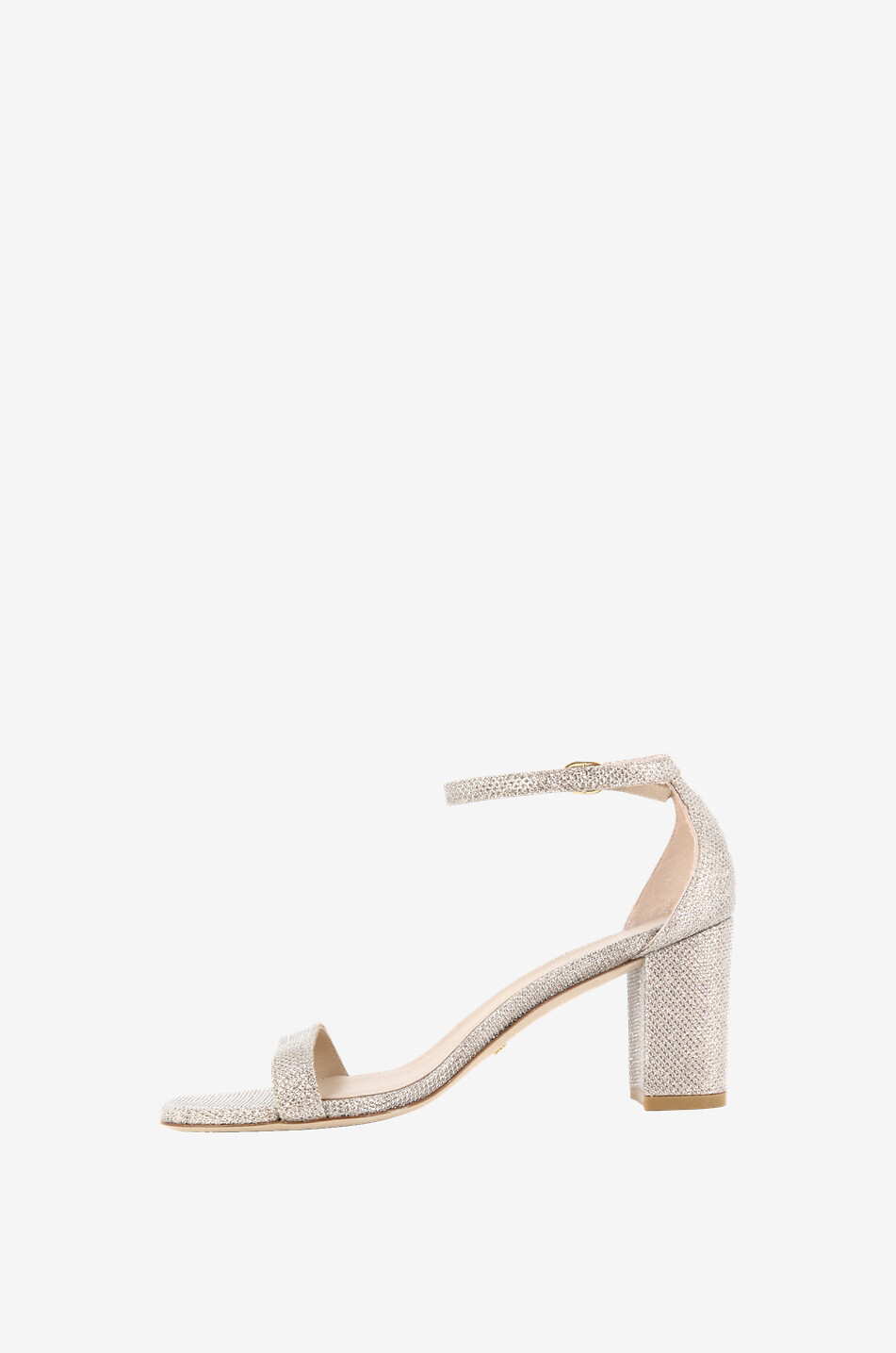 STUART WEITZMAN Sandalen aus Lurexstoff Nudistcurve 75 Block Damen HELLROSA 3