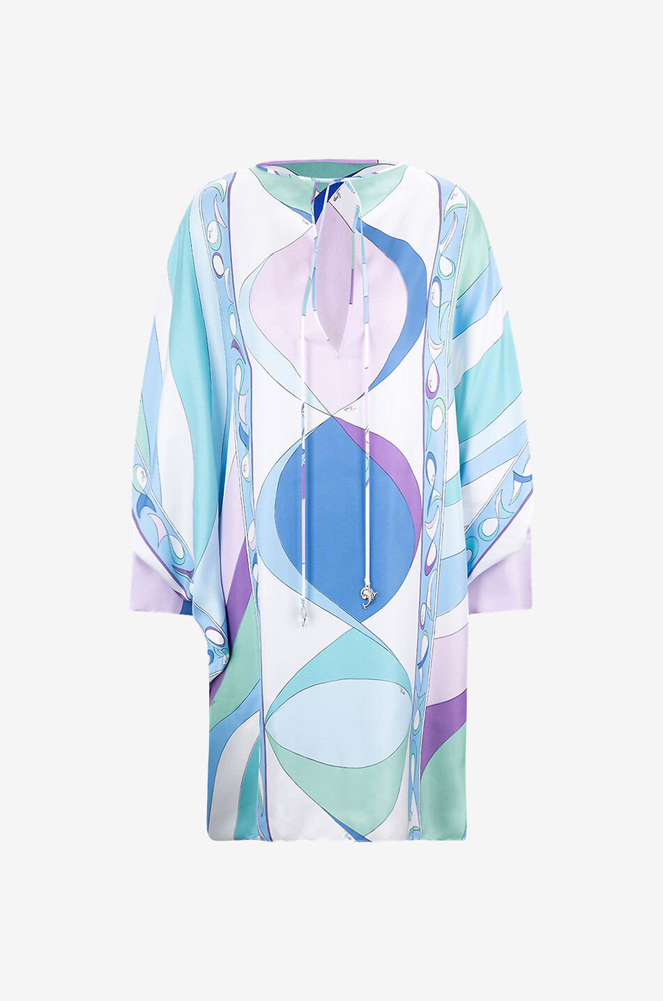 PUCCI Pesci short silk twill caftan Women MULTI COLOURED 1