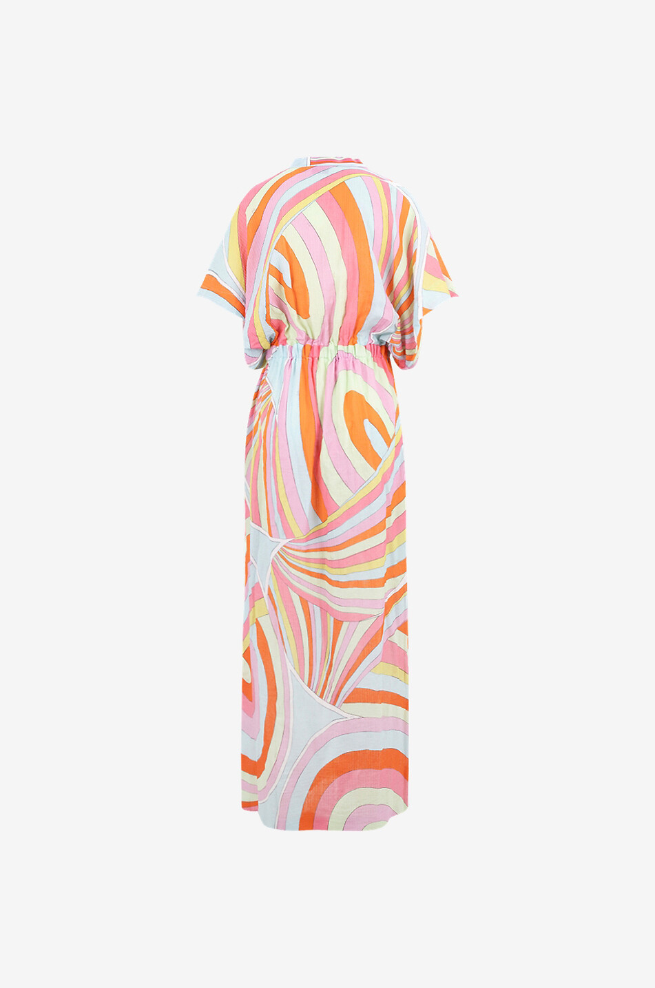 PUCCI Caftan long coupe empire en coton et soie Iride Femme MULTICOLORE 2