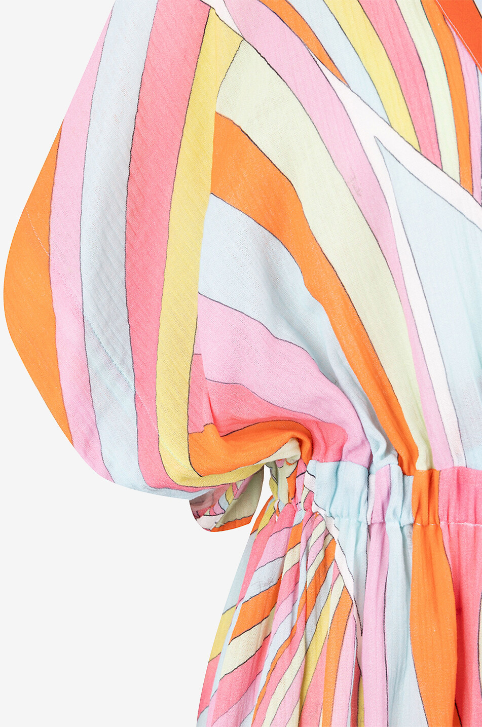 PUCCI Caftan long coupe empire en coton et soie Iride Femme MULTICOLORE 3