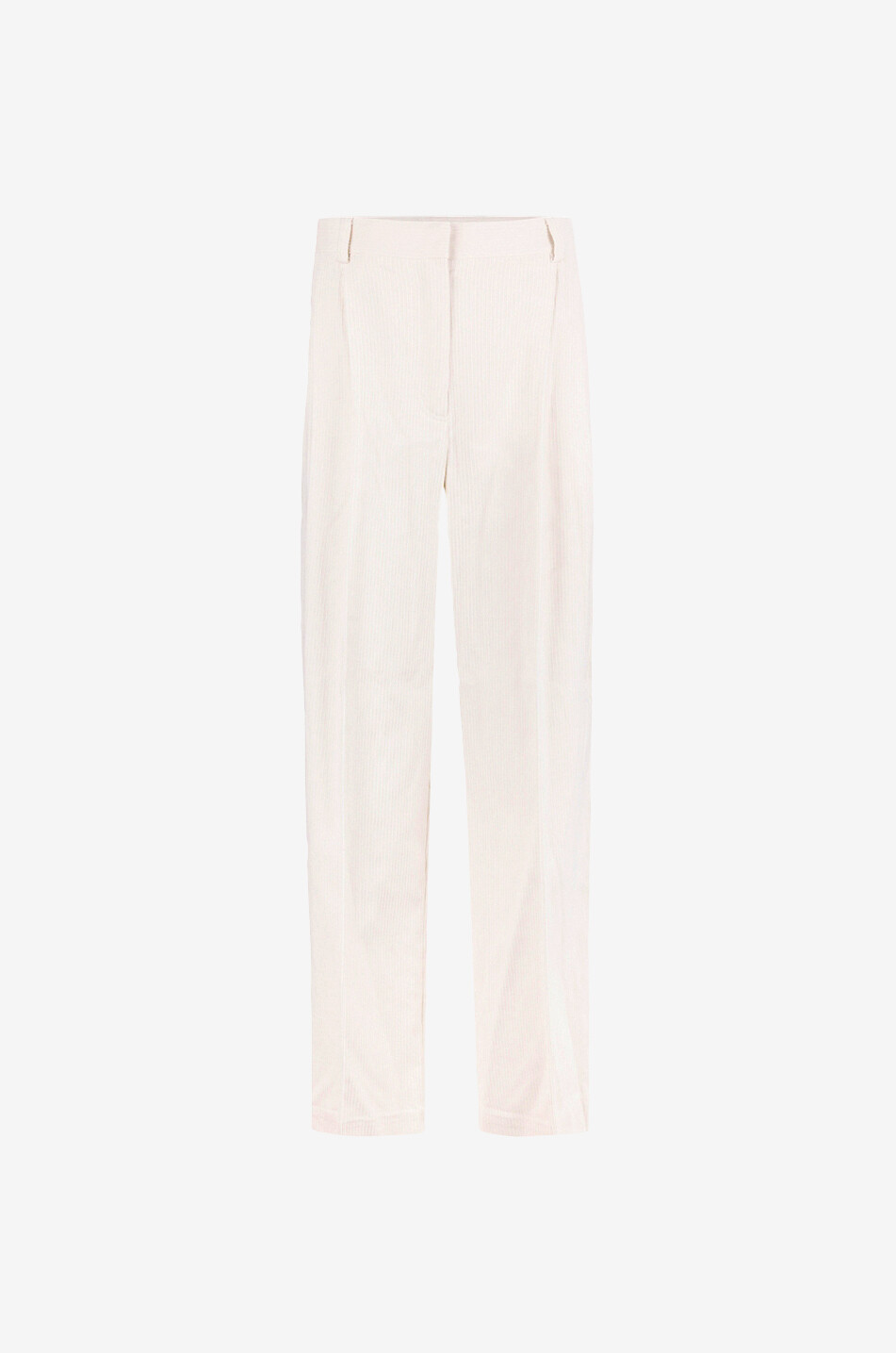 Pantalon large à pinces en velours côtelé de coton et soie