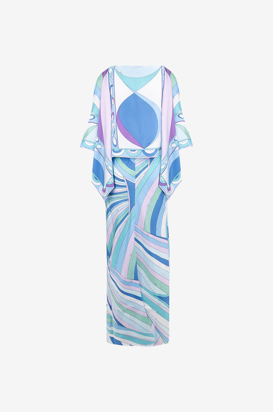 PUCCI Robe effet 2-en-1 en sergé de soie Iride & Pesci Femme MULTICOLORE 2