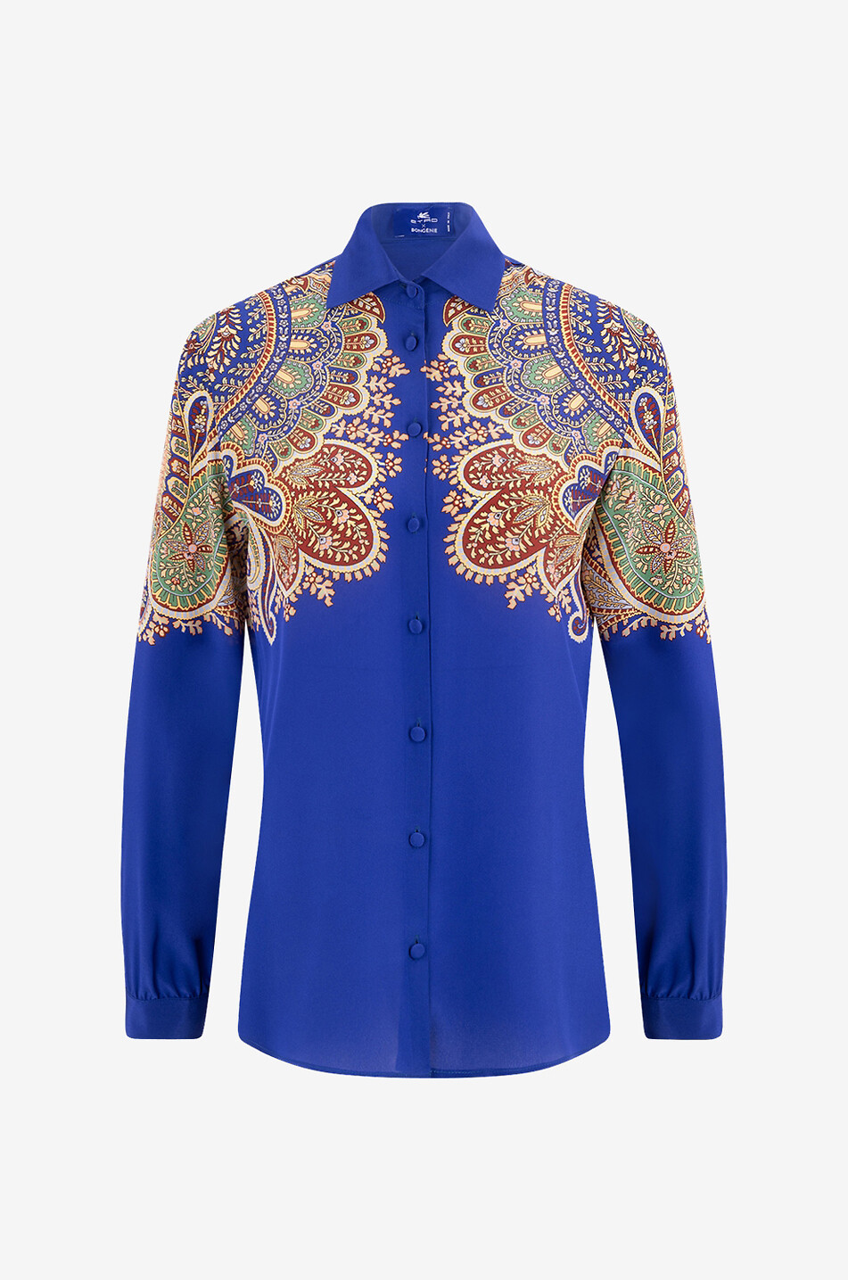 Seidencrêpe-Hemd Floral Paisley Placé