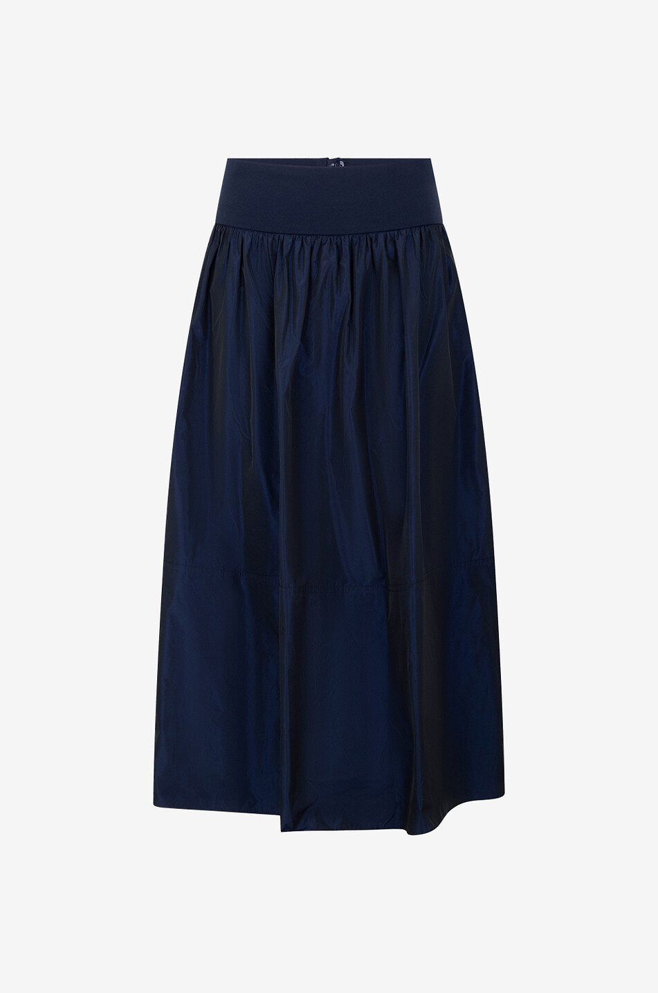 AKRIS PUNTO Jupe longue évasée en faille irisé Femme BLEU FONCE 1