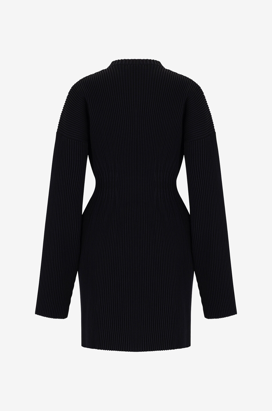 BALENCIAGA Hourglass mini rib knit dress Women BLACK 2