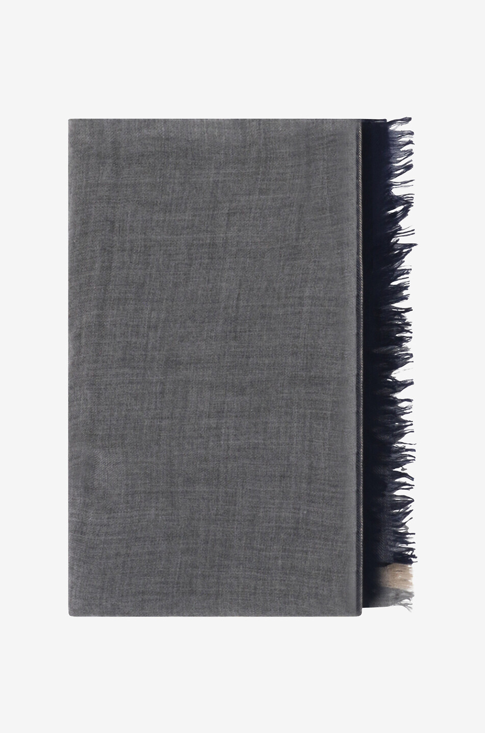 BRUNELLO CUCINELLI Écharpe fine colour block en cashemire et soie Homme BLEU FONCE 1