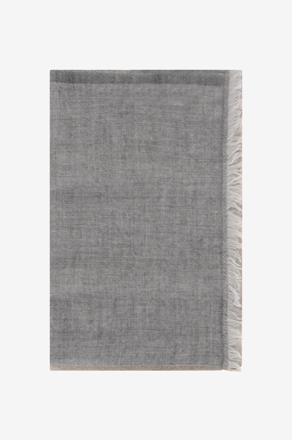 BRUNELLO CUCINELLI Écharpe fine colour block en cashemire et soie Homme GRIS MOYEN 1