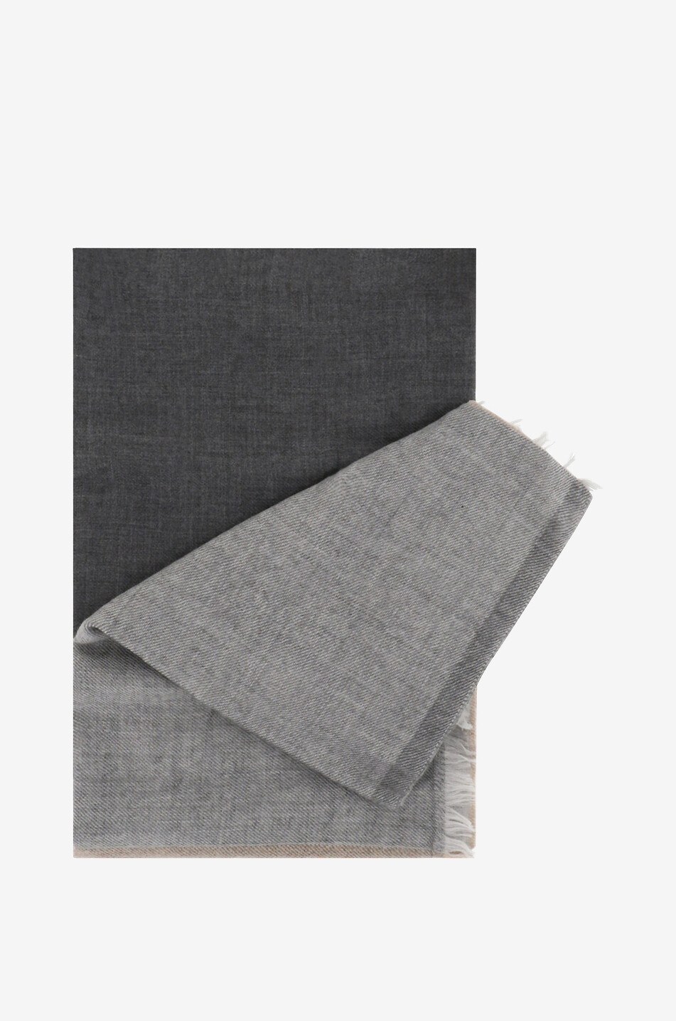 BRUNELLO CUCINELLI Écharpe fine colour block en cashemire et soie Homme GRIS MOYEN 2