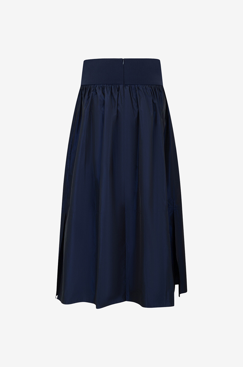 AKRIS PUNTO Jupe longue évasée en faille irisé Femme BLEU FONCE 2