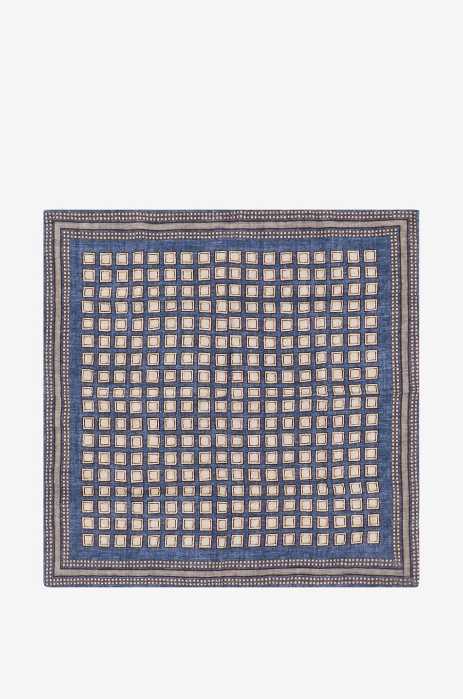 Pochette en soie unie et motifs géométriques