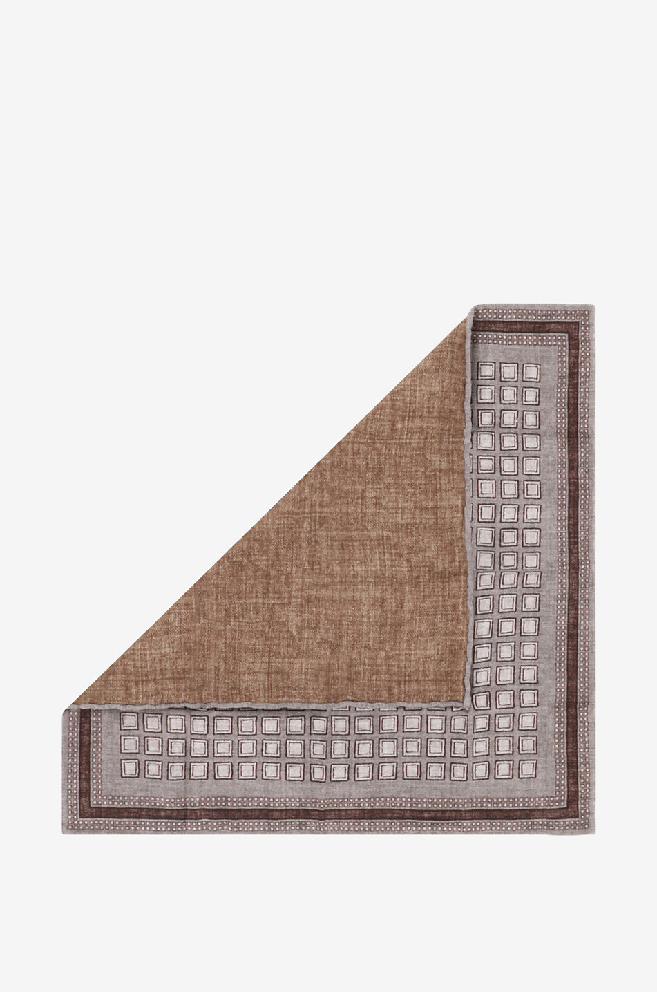 BRUNELLO CUCINELLI Pochette en soie unie et motifs géométriques Homme GRIS MOYEN 2