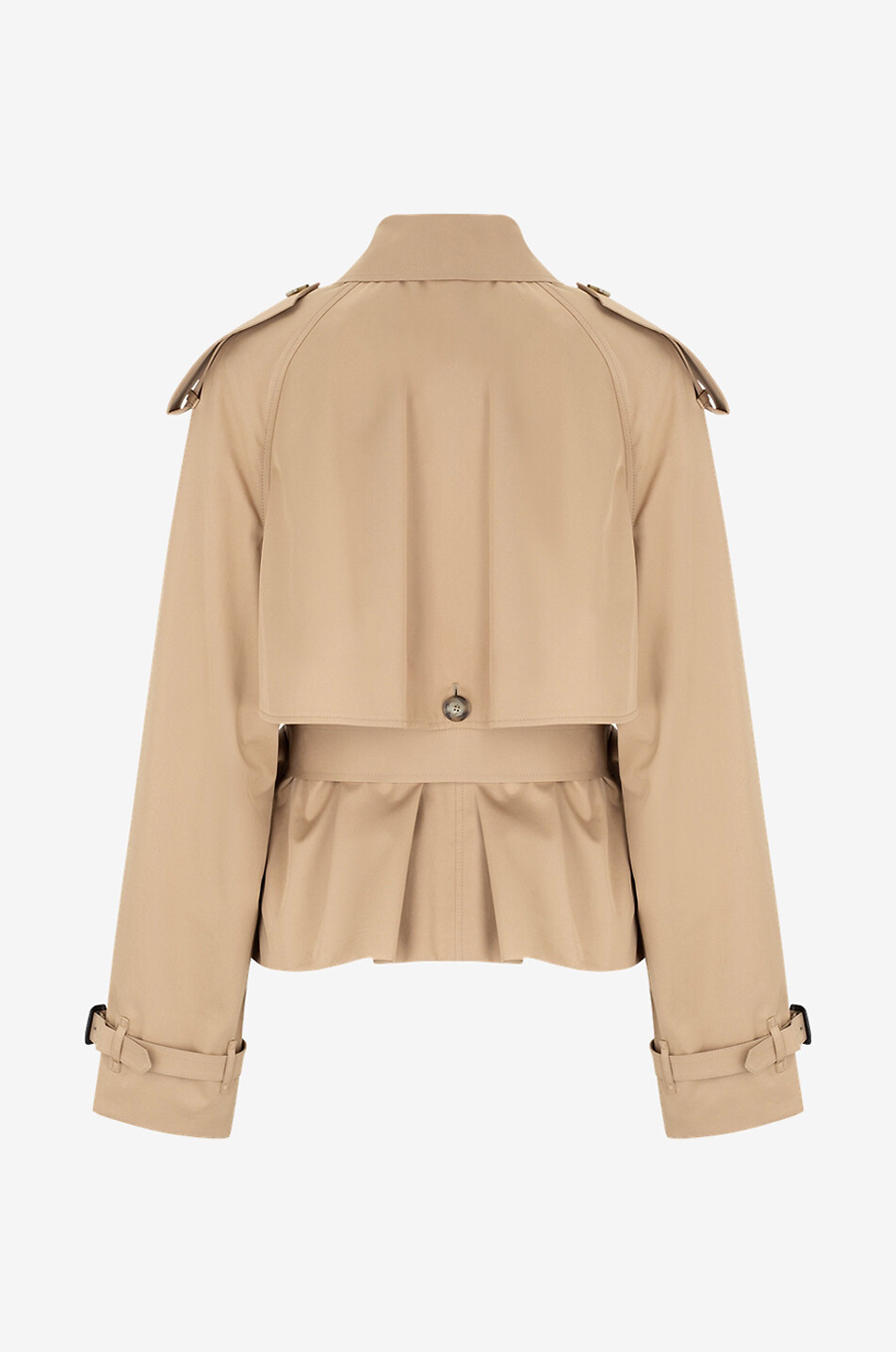 Short trench coat in organic cotton gabardine