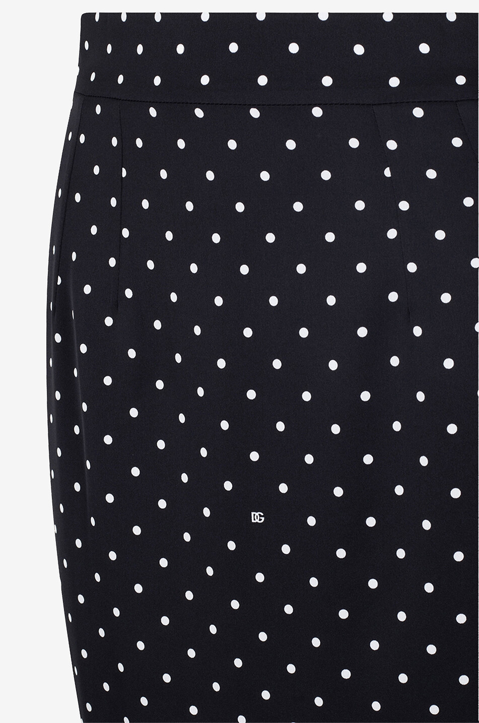 DOLCE & GABBANA Polka dot printed silk charmeuse pencil skirt Women BLACK 3