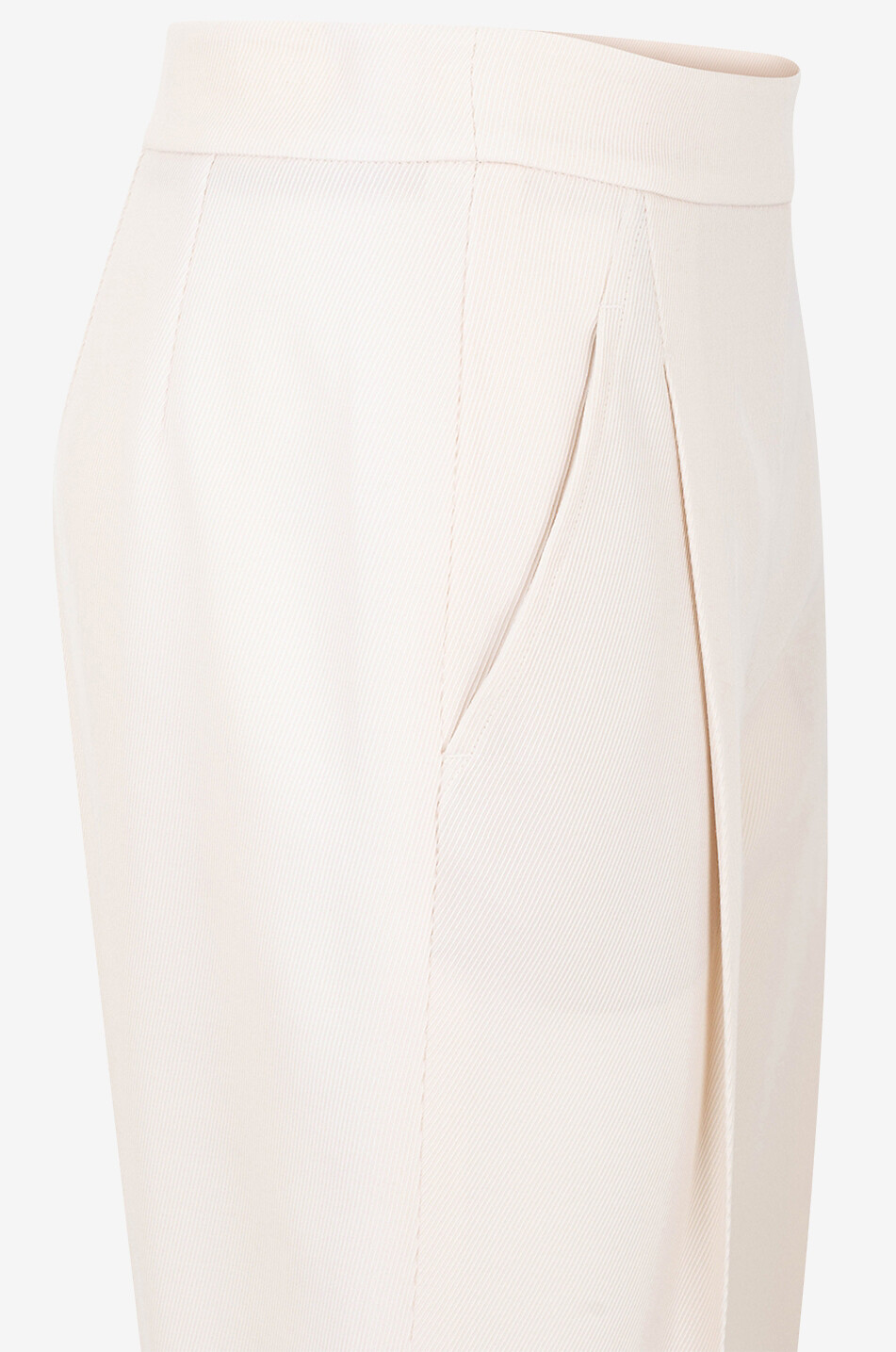 AKRIS PUNTO Fiola cropped wool twill trousers with waistband tucks Women EGGSHELL 3