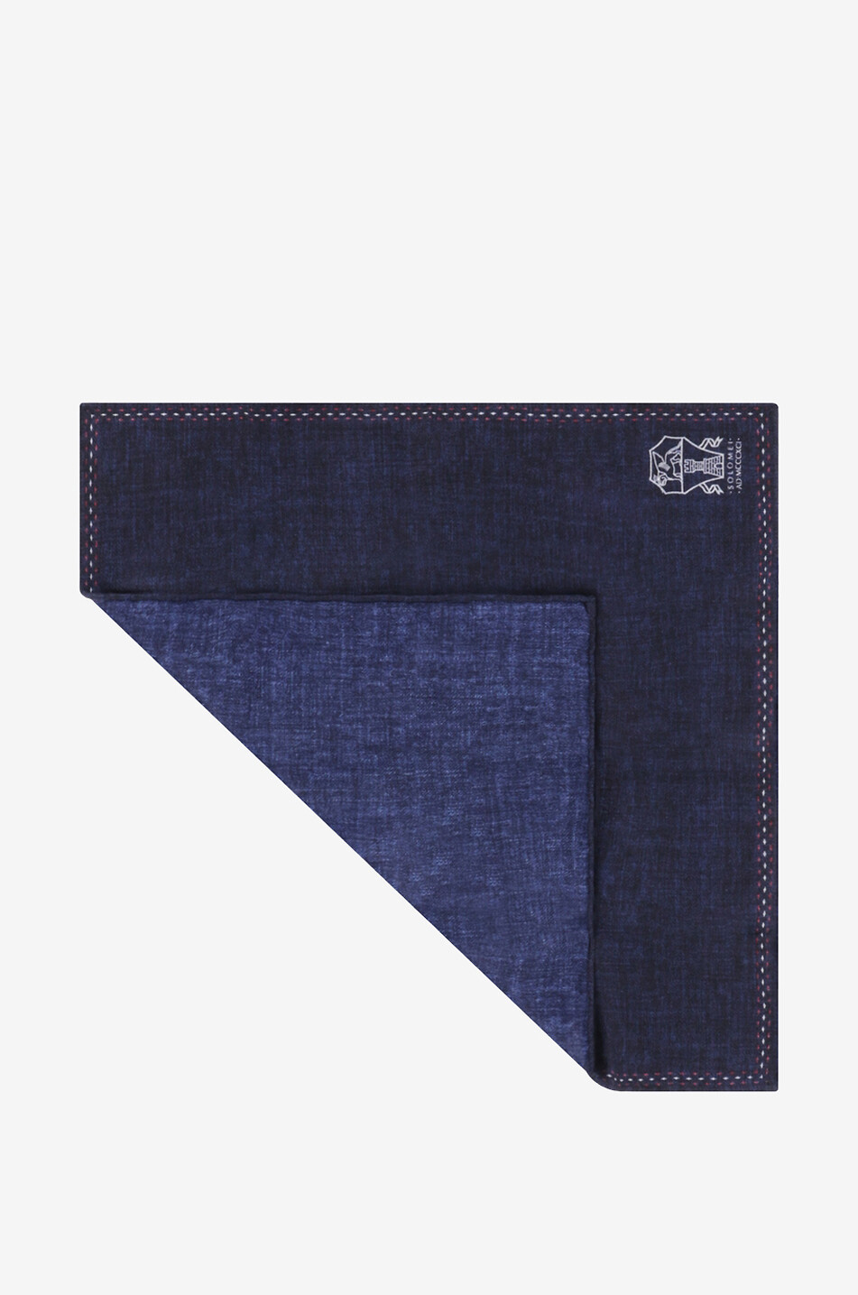 BRUNELLO CUCINELLI Einfarbiges Einstecktuck mit Logodetail Herren DUNKELBLAU 2