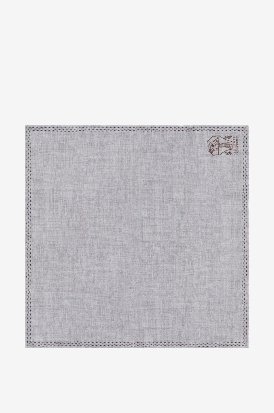 Pochette en soie unie détail logo