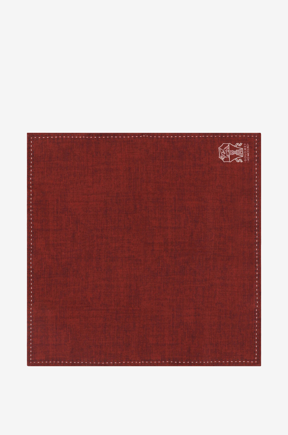 Pochette en soie unie détail logo