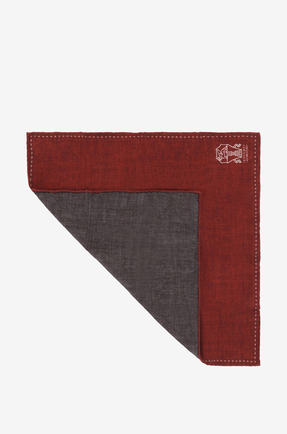 BRUNELLO CUCINELLI Pochette en soie unie détail logo Homme ROUGE MOYEN 2