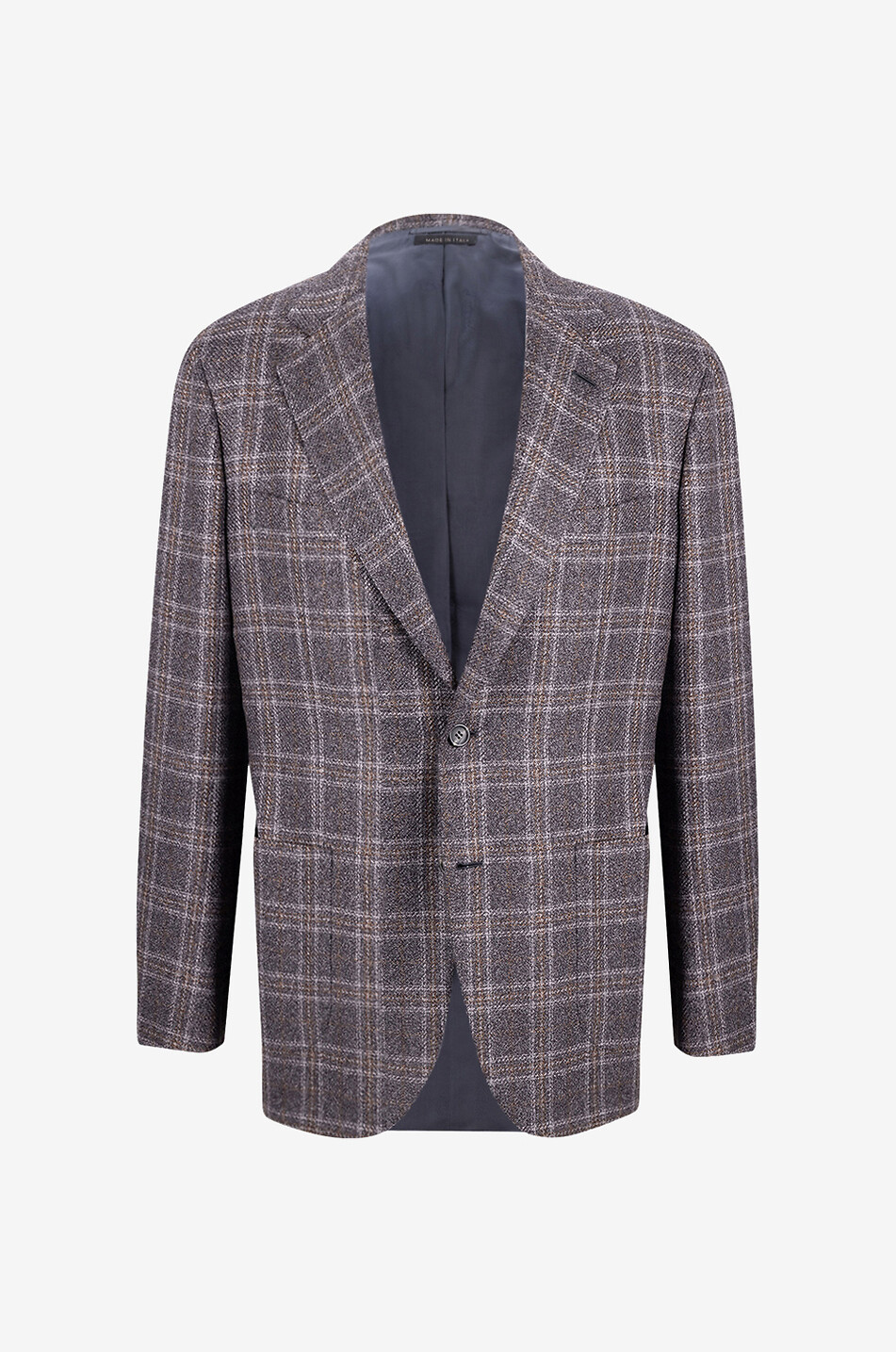 Karierter Blazer aus Kaschmir und Seide