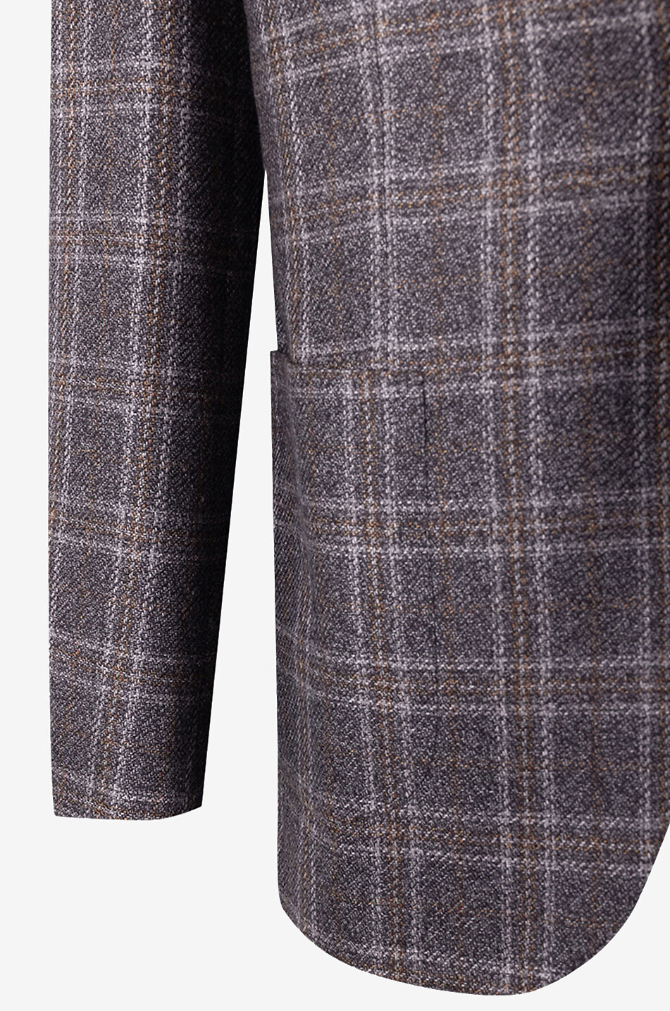 BRIONI Karierter Blazer aus Kaschmir und Seide Herren MITTELGRAU 3