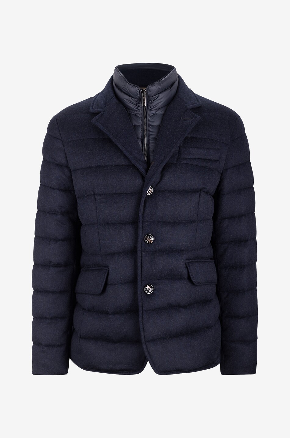 MOORER NOMOS-LS9 short wool and cashmere down jacket Men MEDIUM BLUE 1