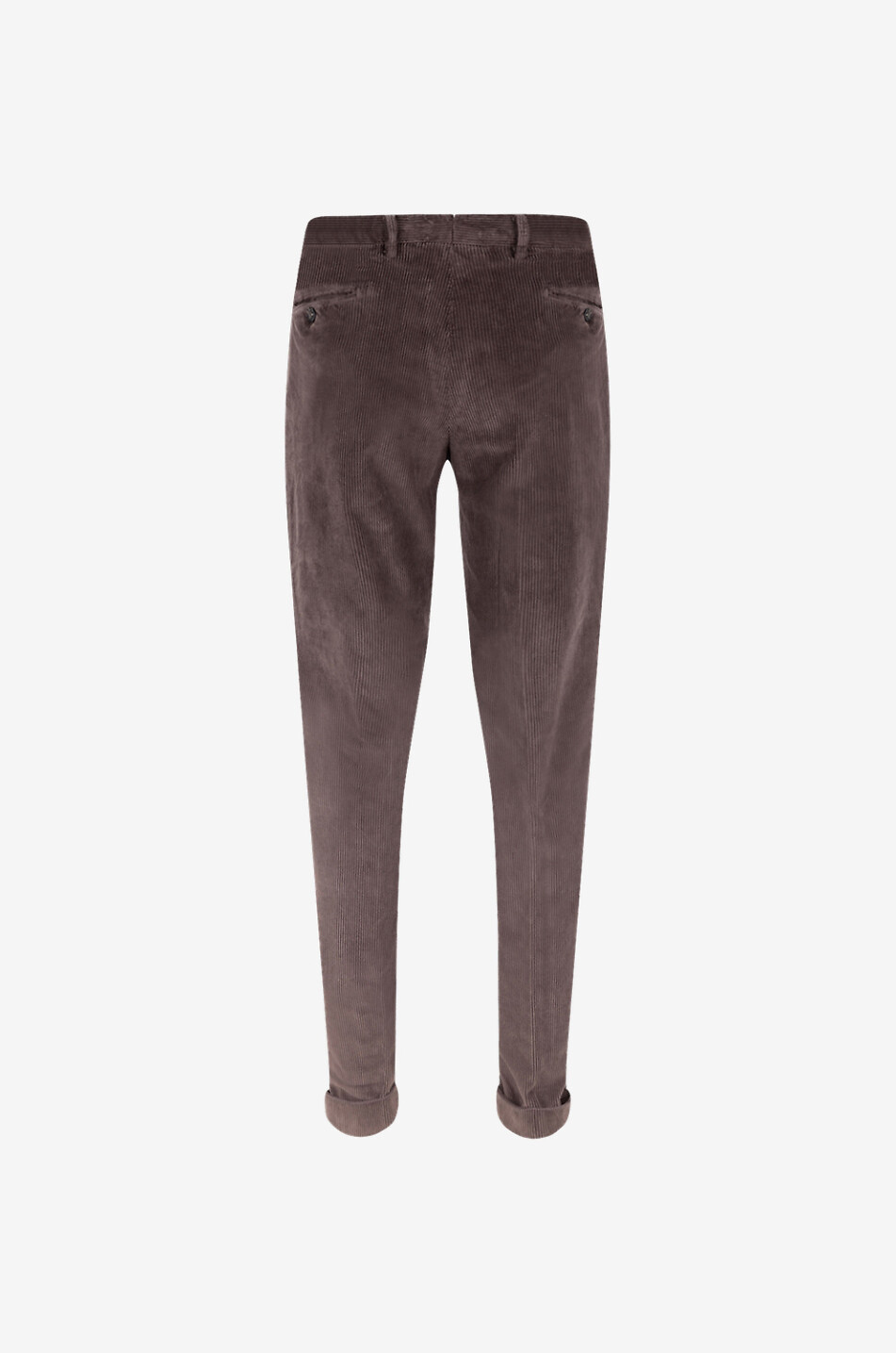 B SETTECENTO Cotton and cashmere corduroy slim fit trousers Men DARK BROWN 2
