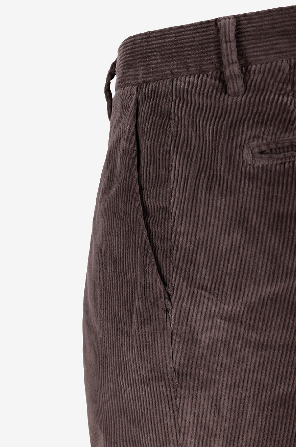B SETTECENTO Cotton and cashmere corduroy slim fit trousers Men DARK BROWN 3