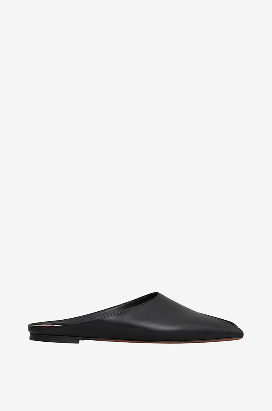 ALAÏA Spike flat mules in smooth leather wit square open toe Women BLACK 1