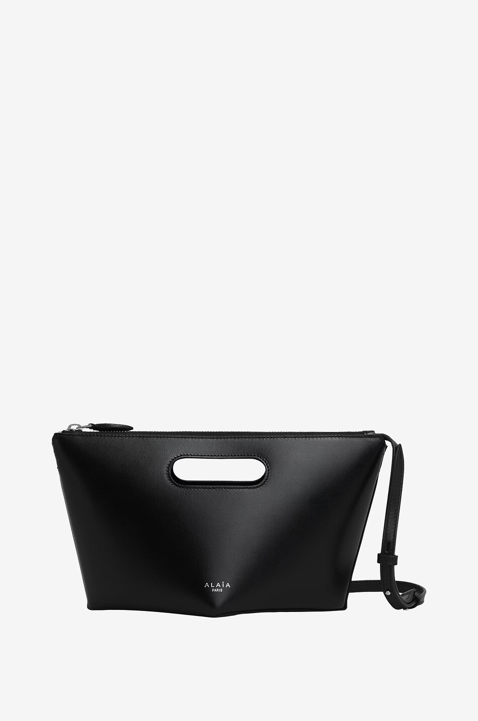 Pochette en cuir lisse Folded