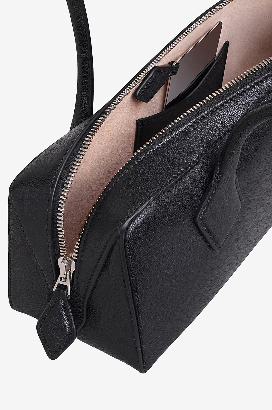 ALAÏA Le Teckel Medium smooth leather handbag Women BLACK 4