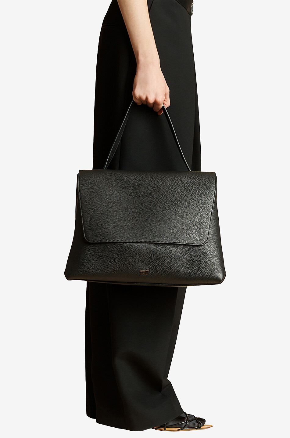 KHAITE The Large Lia grained leather handbag Women BLACK 3