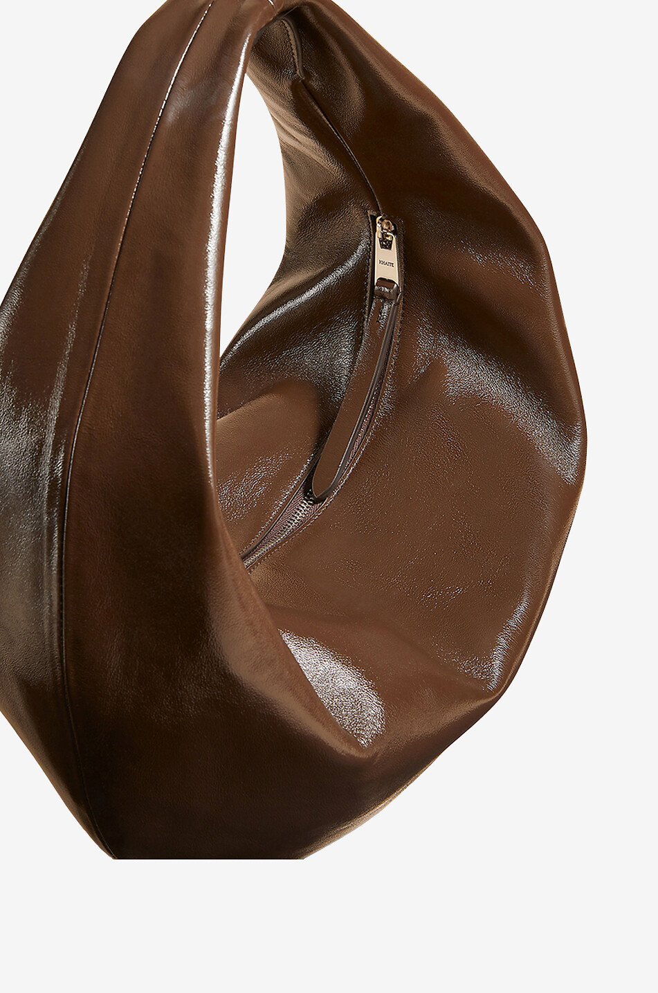KHAITE The Olivia Hobo patent leather shoulder bag Women BROWN 3