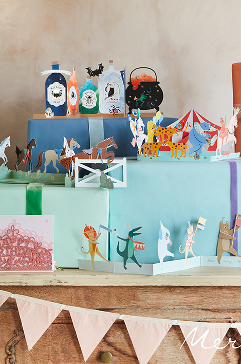 MERI MERI Cupcake-Dekoration aus Papier Animal Parade Baby BUNT 2