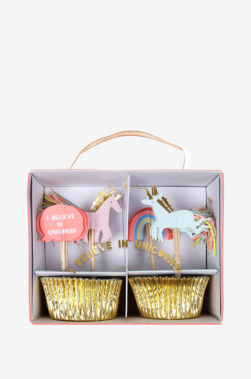 I Believe In Unicorns paper cupcake toppers