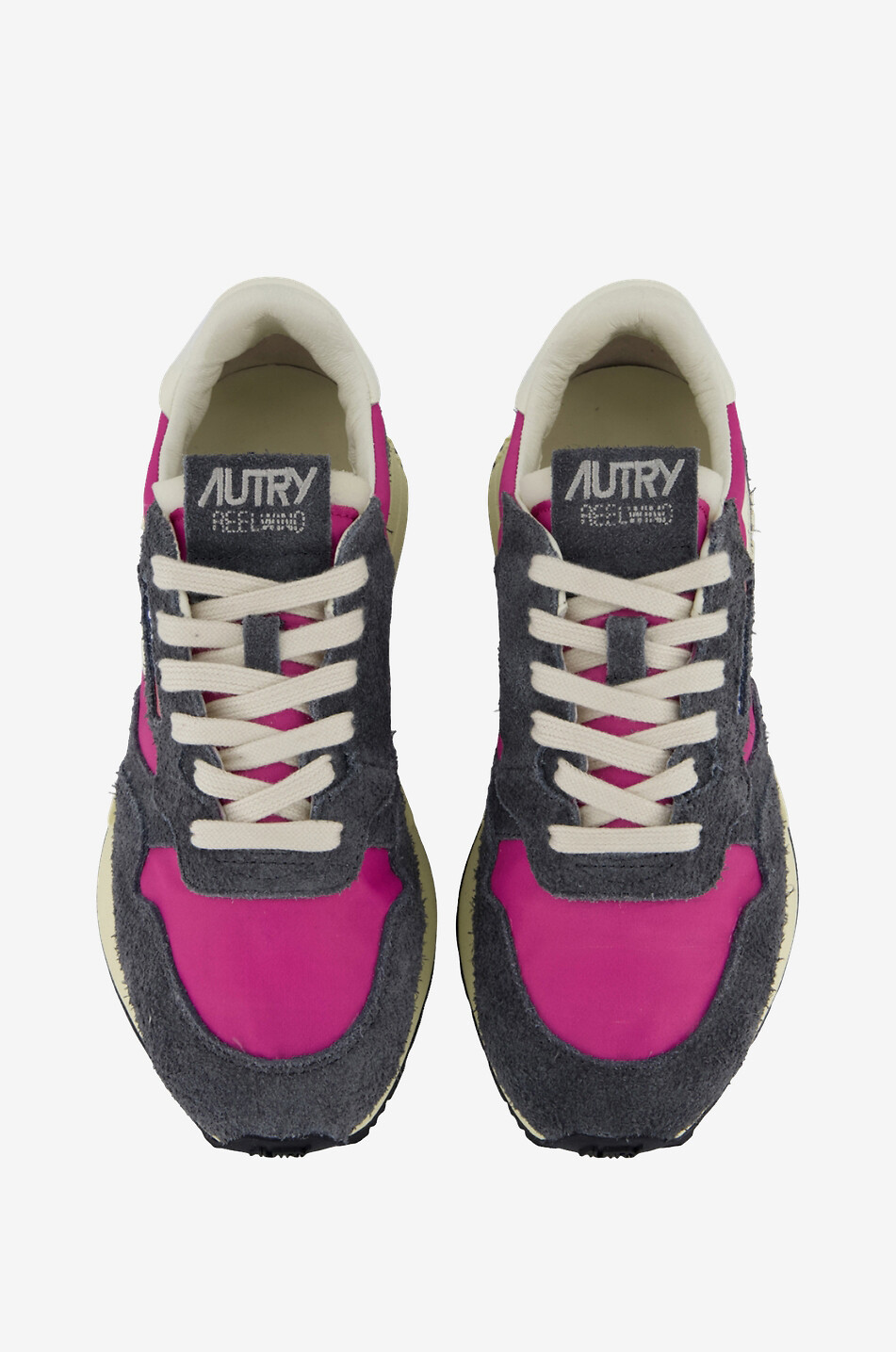 AUTRY Baskets basses à lacets multi-matière Reelwind Femme ROSE 4
