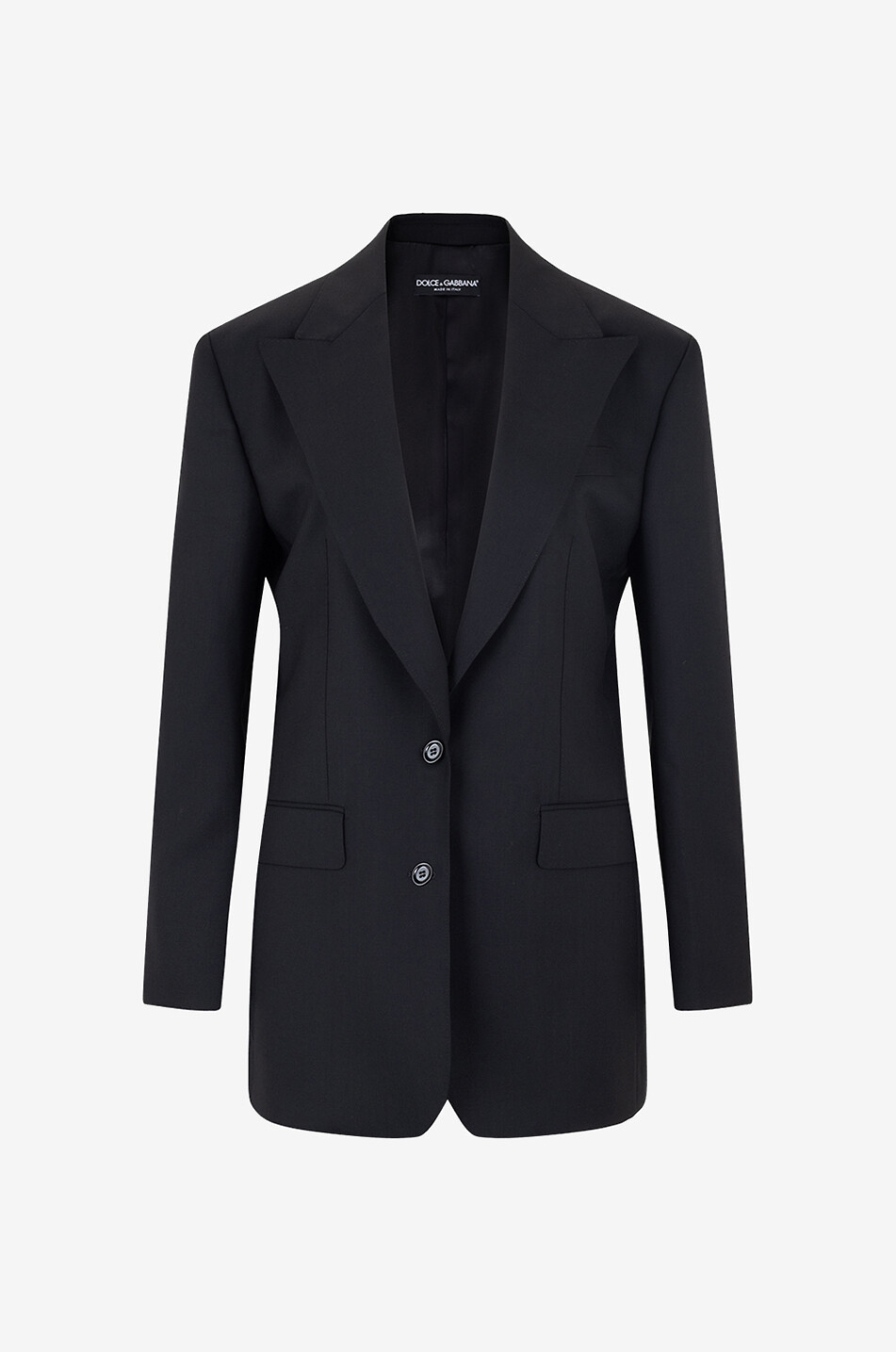 DOLCE & GABBANA Gerade geschnittener Blazer aus Wolltuch Damen SCHWARZ 1
