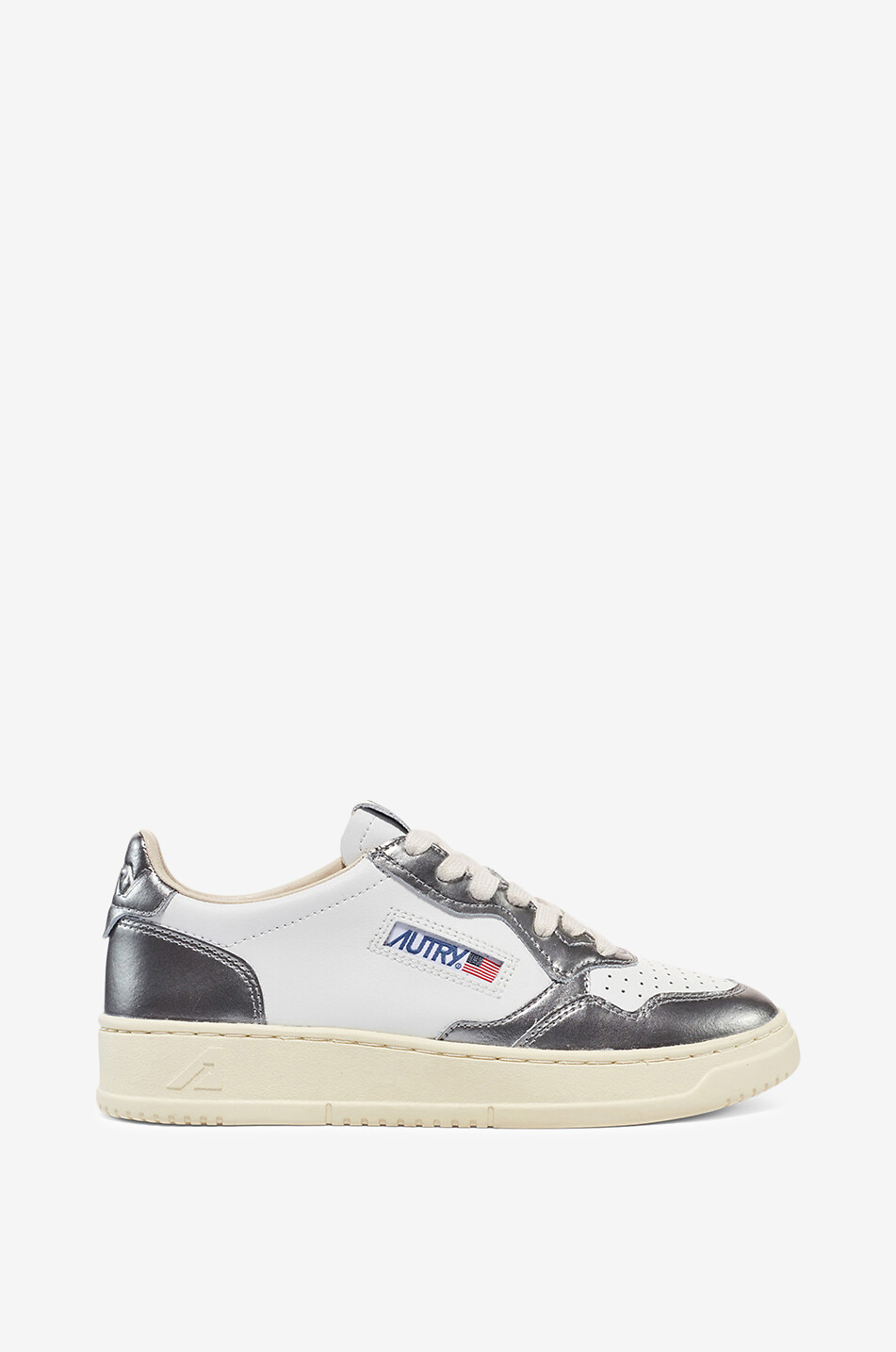 AUTRY Medalist low-top lace-up sneakers Women SILVER 2