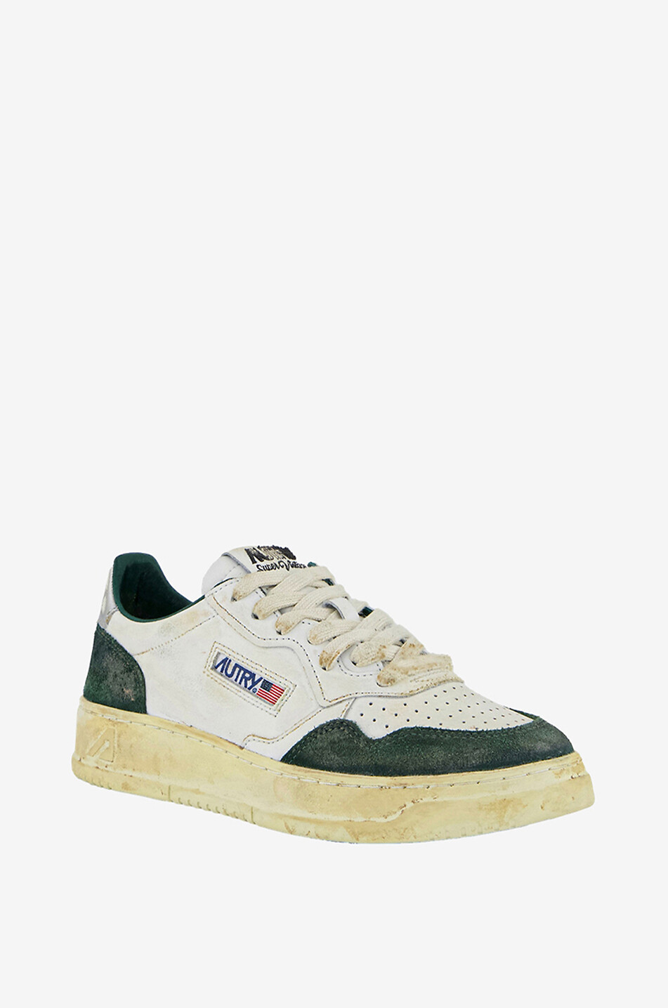 Niedrige Used-Look-Schnürsneakers Super Vintage
