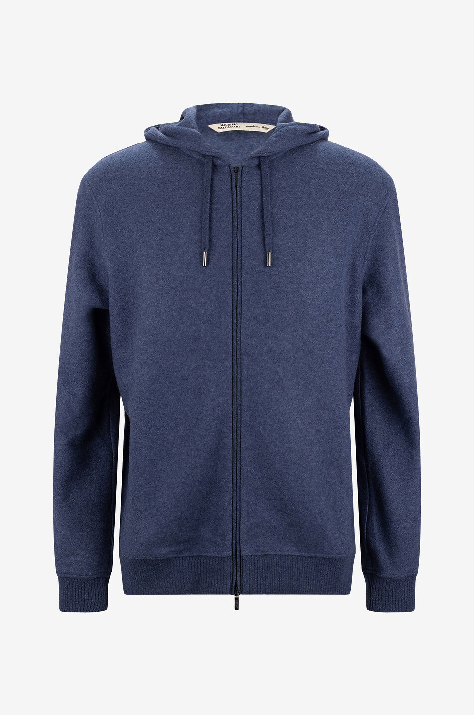 Sweat-shirt zippé à capuche en cachemire